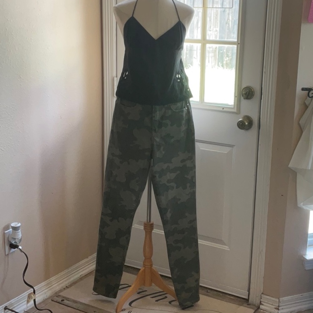 NWOT GAP Green Camouflage True Skinny Ankle High Rise Denim Size 29/8T